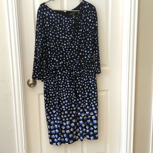 WHBM White House Black Market half-length sleeve dress geometric shape Dress